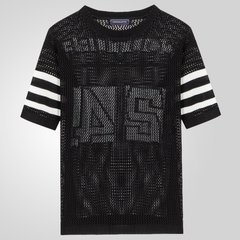 Men's Casual Fashion Round Neck Knitted Back Short-sleeved T-shirt 23923161K