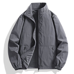 Lightweight Stand Collar Jacket For Men - Perfect For Casual And Outdoor Activities