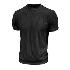 Men's Casual Round Neck Textured Short Sleeve T-Shirt MTA0112D7X