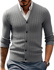 Men's Stylish Cable Knit Cardigan Sweater - Perfect for Casual and Formal Wear