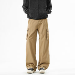 Wide-Leg Cargo Pants with Large Side Pockets for Men - Perfect for Casual and Outdoor Activities