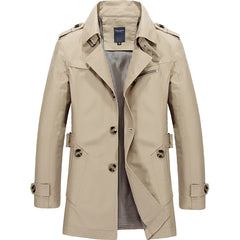 Men's Classic Double-Breasted Trench Coat - Stylish and Versatile for All Seasons
