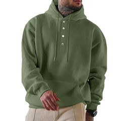 Stylish Button-Up Hoodie For Men - Perfect For Casual And Outdoor Wear