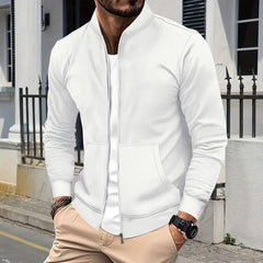 Men's Stylish Black Zip-Up Jacket for Casual and Formal Wear