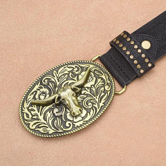 Men's Vintage Rivet Embossed Belt 33277436U