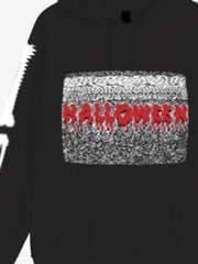 Halloween Themed Hoodie with TV Static Design