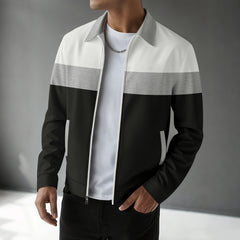 Stylish Color-Block Bomber Jacket for Men - Perfect for Casual and Sporty Looks