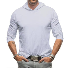 Men's Casual Hooded Long Sleeve T-Shirt - Stylish and Comfortable for Everyday Wear