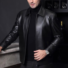 Stylish Men's Leather Jacket for Modern Gentlemen - Perfect for Fall and Winter
