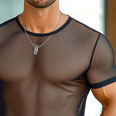 Men's Summer See-Through Mesh Short Sleeve T-Shirt MTA0891D6U