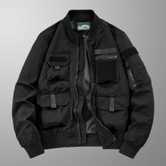 Military-Style Utility Jacket with Multiple Pockets for Outdoor Adventures