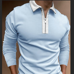 Stylish Half-Zip Polo Shirt For Men - Perfect For Casual And Sporty Looks