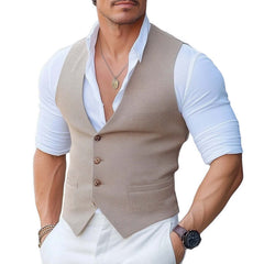 Men's Classic All-Match Textured Three-Button Vest MTA2892C4U