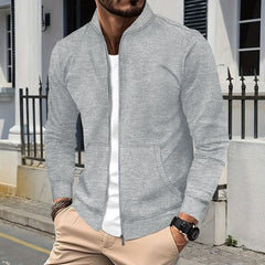 Men's Stylish Black Zip-Up Jacket for Casual and Formal Wear