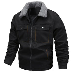 Men's Winter Warm Jacket with Faux Fur Collar - Perfect for Outdoor Adventures