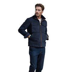 Olive Green Utility Jacket with Casual Elegance for Men