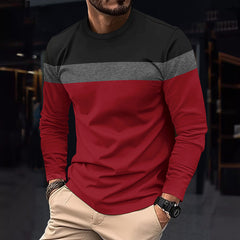 Stylish Long Sleeve T-Shirt with Striped Design for Men