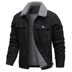 Men's Winter Warm Jacket with Faux Fur Collar - Perfect for Outdoor Adventures