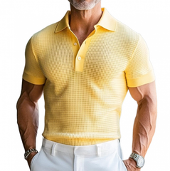 Men's Spring Fashion Classic Waffle Bright Color Golf Polo Shirt MTA0130D9K