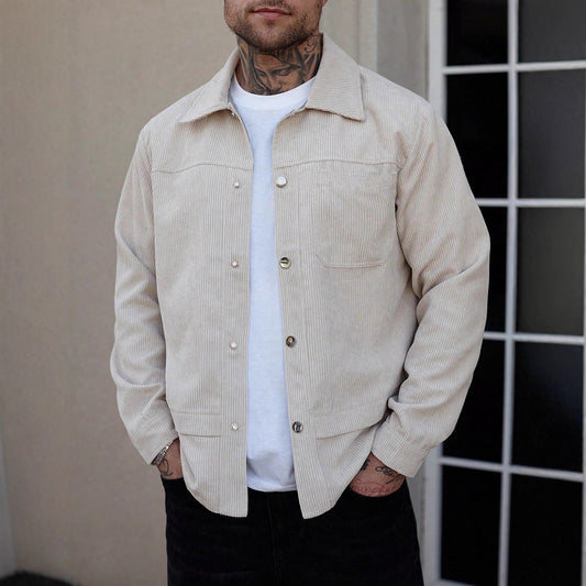 Stylish Black Corduroy Jacket for Men - Perfect for Casual and Urban Looks
