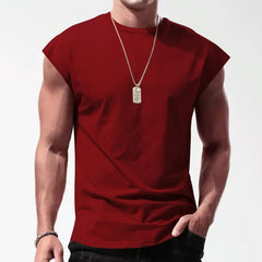 Men's Solid Loose Sleeveless Sports T-shirt 64307072Z