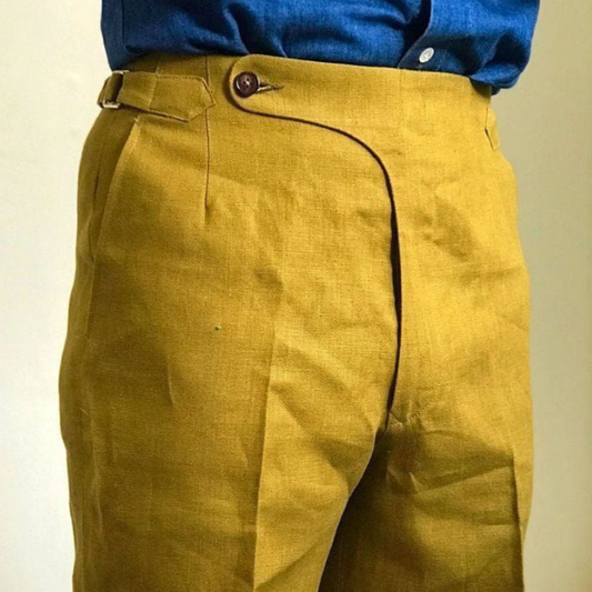 Men's Casual Comfortable Breathable Linen Blended Suit Shorts MTA3164C1M