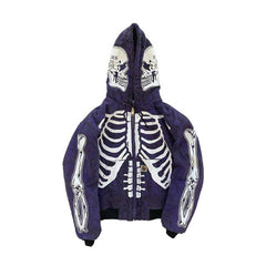 Skull Skeleton Graphic Hooded Jacket - Perfect for Edgy Streetwear Enthusiasts