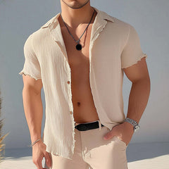 Men's Summer Textured Short Sleeve Casual Shirt MTA0707D6U