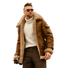 Winter Essential Aviator Jacket with Detachable Fur Collar