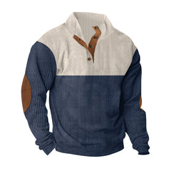 Stylish Color-Block Pullover Sweater for Men - Perfect for Casual and Outdoor Wear