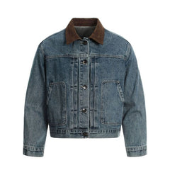 Stylish Denim Jacket with Faux Fur Collar - Perfect for Casual and Outdoor Wear
