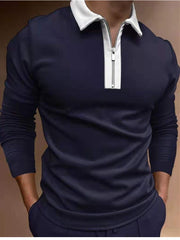 Stylish Half-Zip Polo Shirt For Men - Perfect For Casual And Sporty Looks