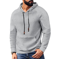 Quilted Hoodie for Men - Stylish and Comfortable Pullover with Pouch Pocket