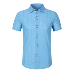 Men's Solid Color Textured Short Sleeve Shirt MTA1857C8X