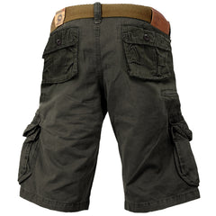 Men's Outdoor Vintage Washed Cotton Washed Multi-pocket Tactical Shorts