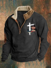 Cozy Half-Zip Pullover Hoodie with Horse Emblem for Outdoor Enthusiasts