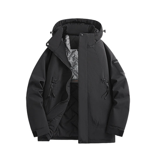 Lightweight Waterproof Jacket with Detachable Hood for Outdoor Adventures