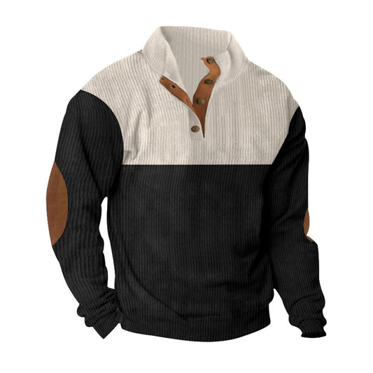 Stylish Color-Block Pullover Sweater for Men - Perfect for Casual and Outdoor Wear