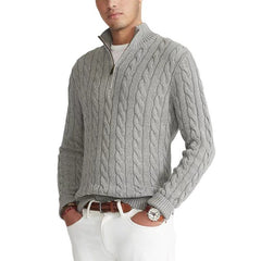 Cable Knit Half-Zip Sweater for Men - Stylish and Cozy Winter Wear