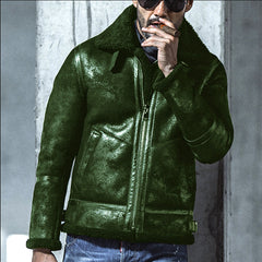 Stylish Men's Bomber Jacket With Detachable Fur Collar - Perfect For Winter And Casual Outfits