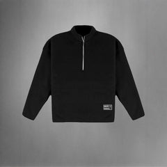 Men's Loose Fleece Stand Collar Solid Color Sweatshirt 87469164X