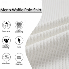 Men's Spring Fashion Classic Waffle Bright Color Golf Polo Shirt MTA0130D9K