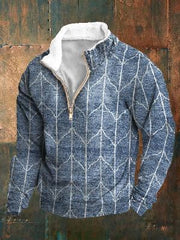 Cozy Half-Zip Pullover Hoodie with Horse Emblem for Outdoor Enthusiasts