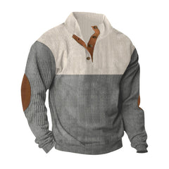 Stylish Color-Block Pullover Sweater for Men - Perfect for Casual and Outdoor Wear
