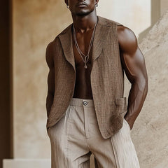 Men's Spring Fashion Simple Solid Color Casual Tank Top MTA0870D1P