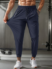 Men's Elastic and Breathable Zipper Pocket Jogger Pants for Active Wear