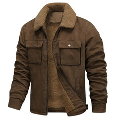 Men's Winter Warm Jacket with Faux Fur Collar - Perfect for Outdoor Adventures