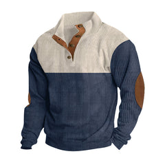 Stylish Color-Block Pullover Sweater for Men - Perfect for Casual and Outdoor Wear