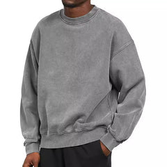 Oversized Faded Black Crewneck Sweatshirt for Everyday Wear
