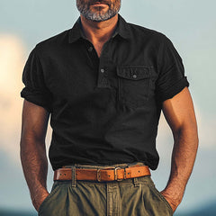 Men's Summer Comfort Distressed Polo Neck T-Shirt MTA2752C8U